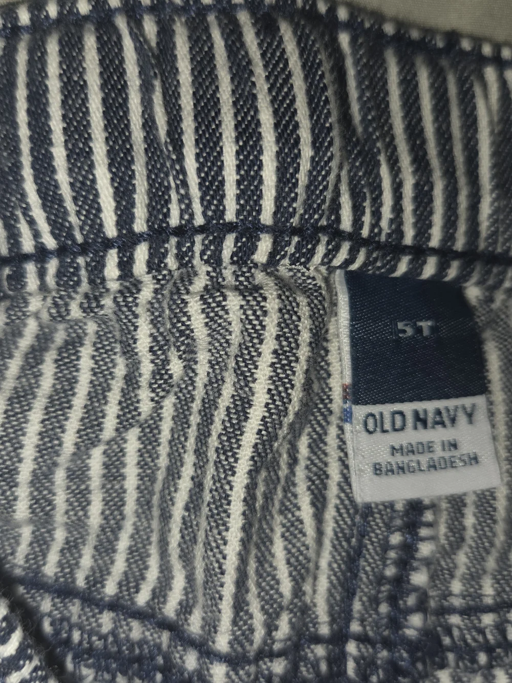 Old Navy Blue and White Pinstriped Kids Jeans